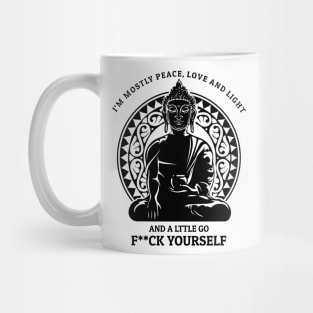 'I'm Mostly Peace Love And Light' Hippie Peace Retro Gift Mug